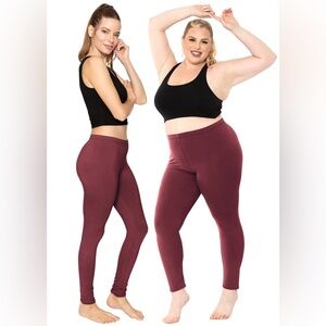 FOREVER 21 WOMEN’S ANKLE LENGTH LEGGINGS - WINE SIZE 2X (NEW WITH TAGS)